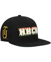 Men's Mitchell & Ness Black Tuskegee Golden Tigers Pattern Snapback Hat