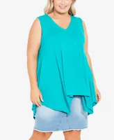 Plus Size V Neck Swing Tank Top