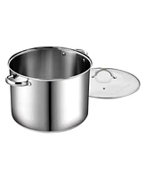 Cook N Home Stockpot with Lid, Basics Stainless Steel Soup Pot, 16-Quart