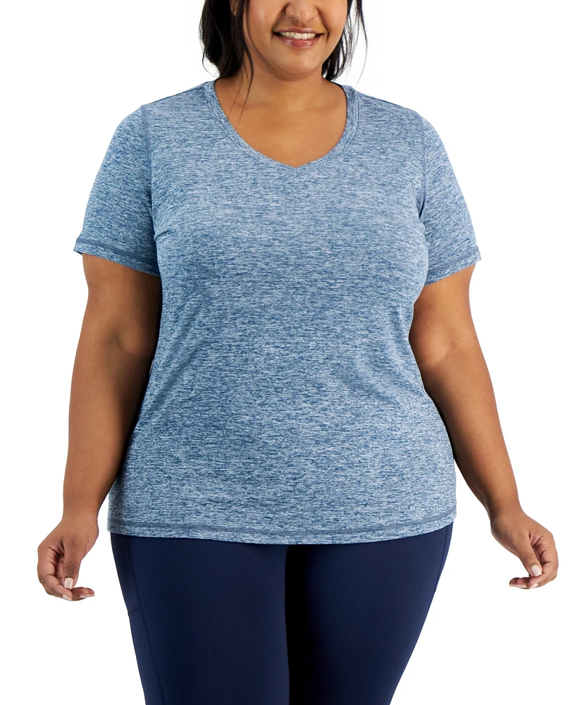 Id Ideology Women's Essentials Rapidry Heathered Performance T-Shirt, Created for Macy's