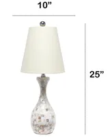 Lalia Home Malibu Curved Mosaic Seashell Table Lamp