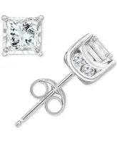 TruMiracle Diamond Princess Stud Earrings (3/4 ct. t.w.) 14k White Gold, Gold or Rose