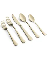 Cambridge Silversmiths Brody Champagne Mirror Hammered Flatware Set, 20 Piece - Champagne Gold