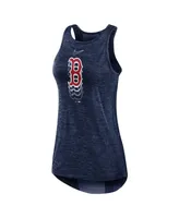 Women's Nike Navy Boston Red Sox Logo Fade High Neck Performance Tank Top