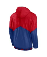 Men's Nike Red, Royal Chicago Cubs Overview Half-Zip Hoodie Jacket