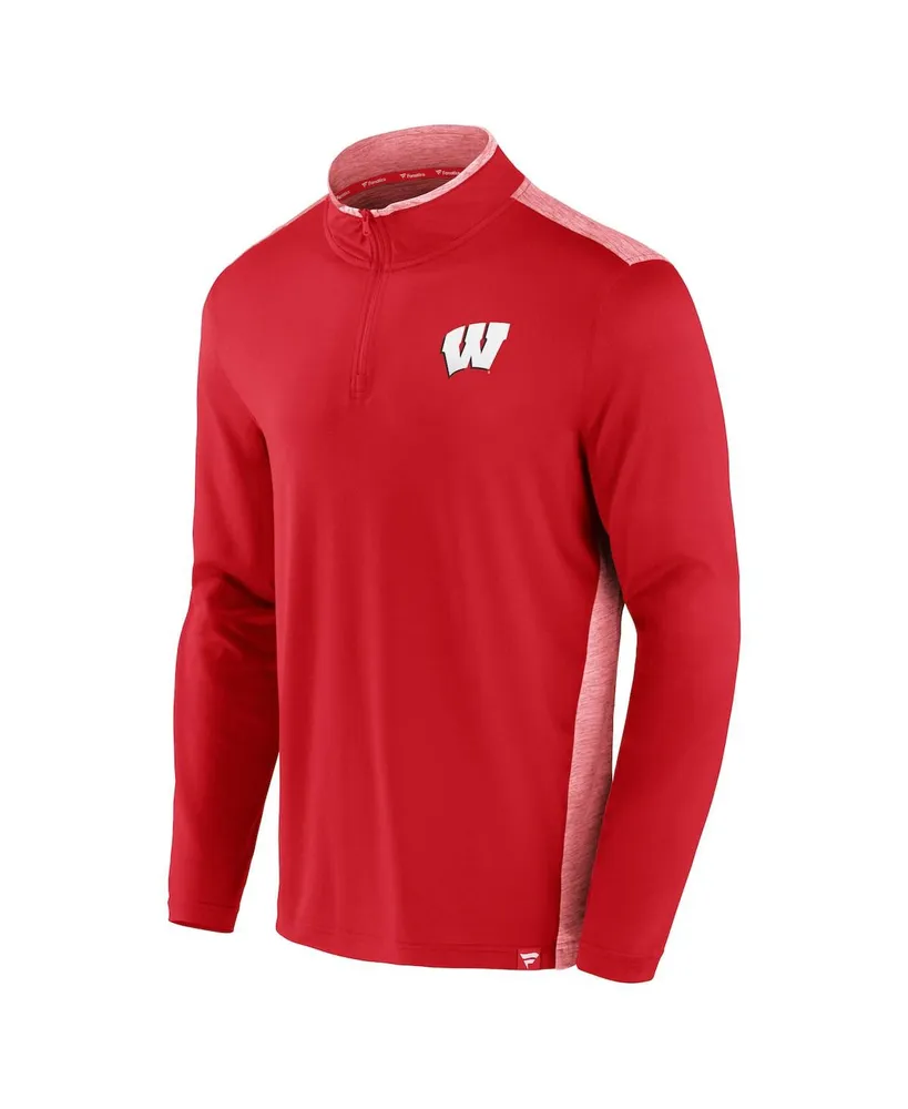 Men's Fanatics Red Wisconsin Badgers Recharged Quarter-Zip Jacket