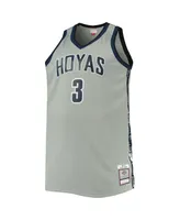 Mitchell & Ness Men's Allen Iverson Gray Georgetown Hoyas Big and Tall 1995-96 Replica Player Jersey