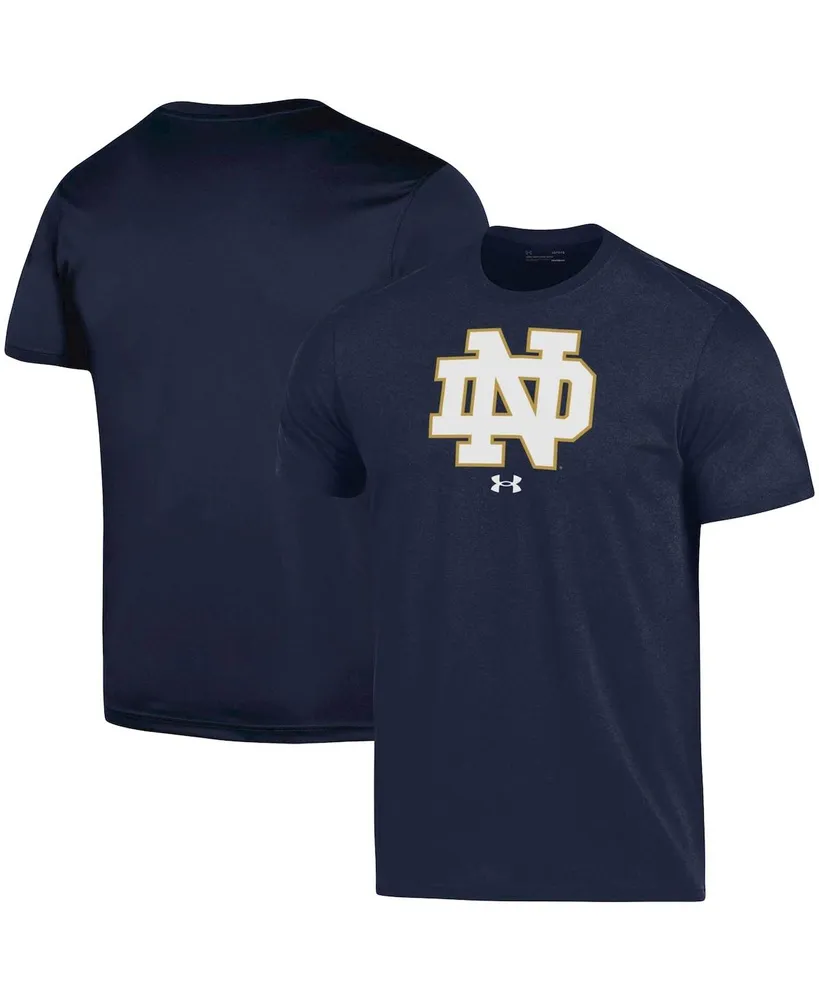 Men's Under Armour Navy Notre Dame Fighting Irish School Logo Performance Cotton T-shirt