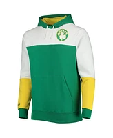 Men's Mitchell & Ness Kelly Green Boston Celtics Hardwood Classics 2008 Nba Finals Fusion 2.0 Colorblock Pullover Hoodie