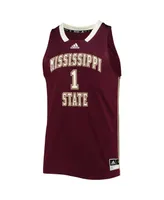 Men's adidas #1 Maroon Mississippi State Bulldogs Reverse Retro Jersey