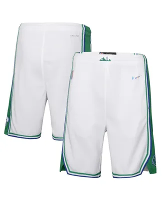 Big Boys Nike White Dallas Mavericks 2021/22 City Edition Courtside Swingman Shorts