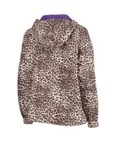 Women's G-Iii Sports By Carl Banks Leopard Los Angeles Lakers Gabriella Windbreaker Half-Zip Hoodie