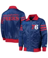 Men's Starter Royal Philadelphia 76Ers The Captain Ii Full-Zip Varsity Jacket