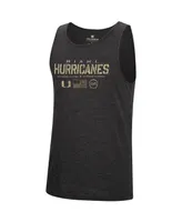 Men's Colosseum Heathered Black Miami Hurricanes Military-Inspired Appreciation Oht Transport Tank Top