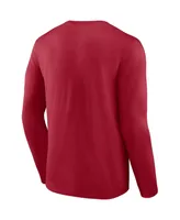 Men's Fanatics Crimson Oklahoma Sooners Broad Jump 2-Hit Long Sleeve T-shirt