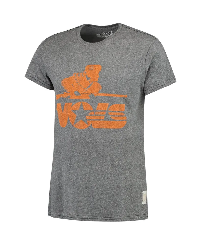 Men's Original Retro Brand Heathered Gray Tennessee Volunteers Vintage-Like Musketeer Tri-Blend T-shirt