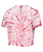 Women's Pressbox Crimson Alabama Crimson Tide Showtime Tie-Dye Crop T-shirt