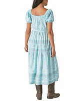 Lucky Brand Women's Block-Print Midi Dress