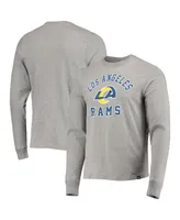 Men's '47 Brand Heathered Gray Los Angeles Rams Arch Super Rival Long Sleeve T-shirt