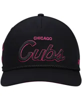 Men's '47 Black Chicago Cubs Hitch Orchid Undervisor Snapback Hat