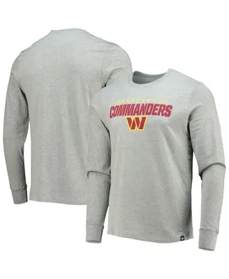 Men's '47 Brand Heathered Gray Washington Commanders Traction Super Rival Long Sleeve T-shirt