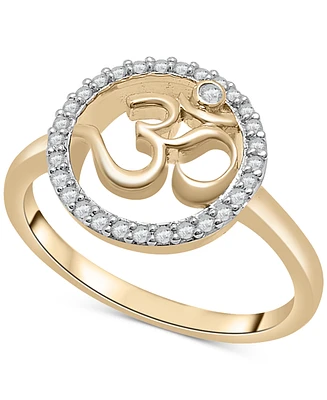 Wrapped Diamond Om Ring (1/6 ct. t.w.) in 10k Gold, Created for Macy's