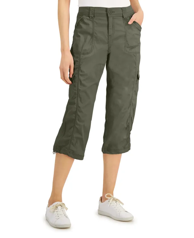 Buy Style & Co womens petite bungee hem cargo capri pants misty