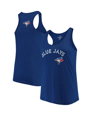 Women's Soft as a Grape Royal Toronto Blue Jays Plus Swing for the Fences Racerback Tank Top