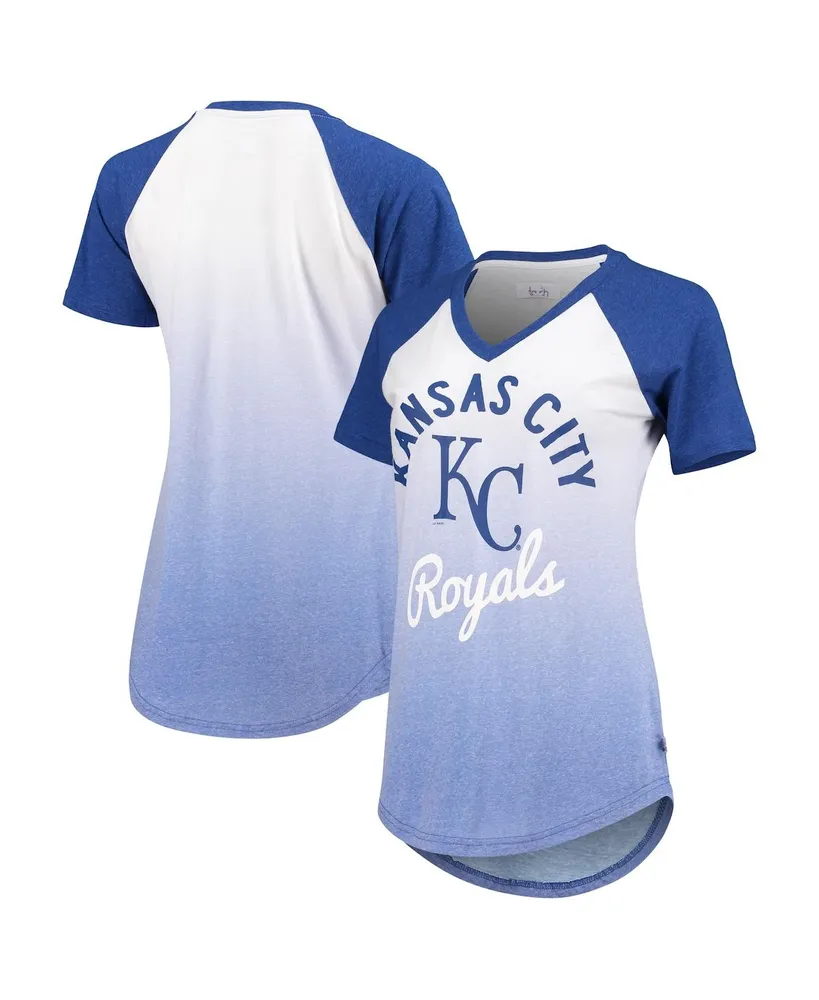Women's Touch Royal Chicago Cubs Hail Mary V-Neck Back Wrap T-Shirt Size: Large