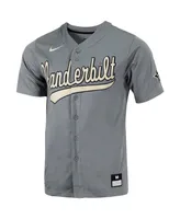 Men's Nike Charcoal Vanderbilt Commodores Replica Full-Button Baseball Jersey