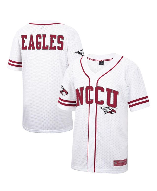 Men's Colosseum White, Maroon North Carolina Central Eagles Free Spirited Baseball Jersey