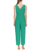 London Times Women's Tie-Waist Jumpsuit