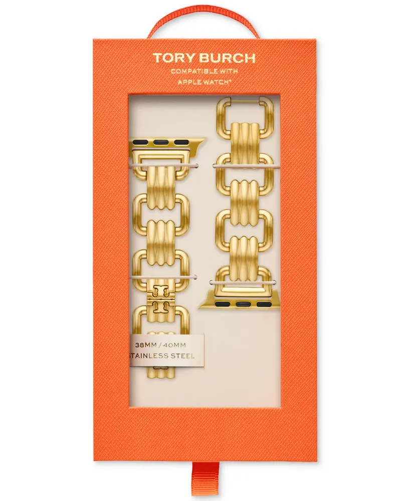 Tory Burch Eleanor Gold-Tone Stainless Steel Jewelry Link Bracelet For Apple Watch 38mm/40mm