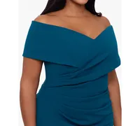 Betsy & Adam Plus Sweetheart Off-The-Shoulder Gown