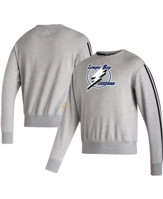 Men's adidas Heathered Gray Tampa Bay Lightning Team Classics Vintage-Like Pullover Sweatshirt
