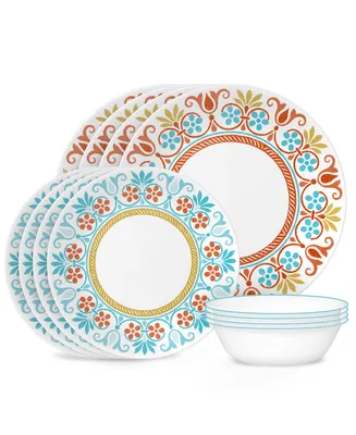 Corelle Global Collection, Terracotta Dreams, 12-Piece Dinnerware Set, Service for 4