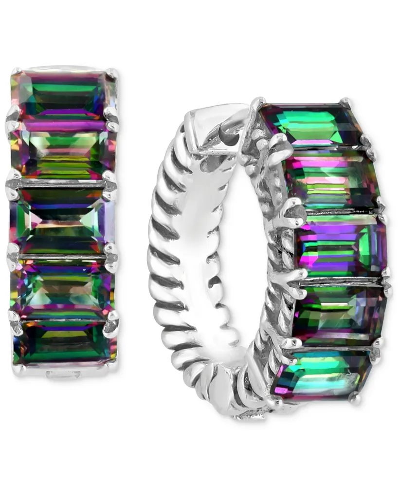 Effy Mystic Topaz Small Huggie Hoop Earrings (5-1/10 ct. t.w.) in Sterling Silver, 0.61"