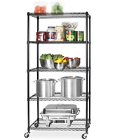 Seville Classics UltraDurable Commercial-Grade 5-Tier Nsf Wire Shelving with Wheels