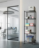 Seville Classics UltraDurable Commercial-Grade 5-Tier Nsf-Certified Steel Wire Wheeled Shelving