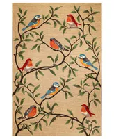 Liora Manne' Ravella Birds On Branches 5' x 7'6" Outdoor Area Rug