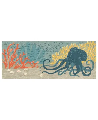 Liora Manne' Frontporch Octopus 2' x 5' Runner Outdoor Area Rug