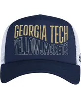 Men's adidas Navy and White Georgia Tech Yellow Jackets Wave Foam Trucker Snapback Hat