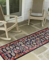 Liora Manne' Fresco Vintage-Like Floral 1'11" x 7'6" Runner Outdoor Area Rug