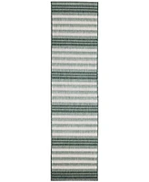 Liora Manne' Malibu Faded Stripe 1'11" x 7'6" Runner Outdoor Area Rug