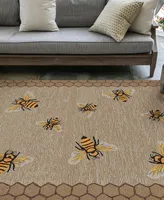 Liora Manne' Frontporch Honeycomb Bee 3'6" x 5'6" Outdoor Area Rug