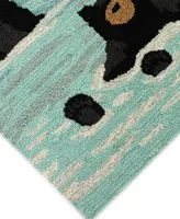 Liora Manne' Frontporch Bathing Bears 1'8" x 2'6" Outdoor Area Rug