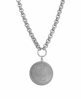 Women's Round Cancer Pendant Necklace - Silver