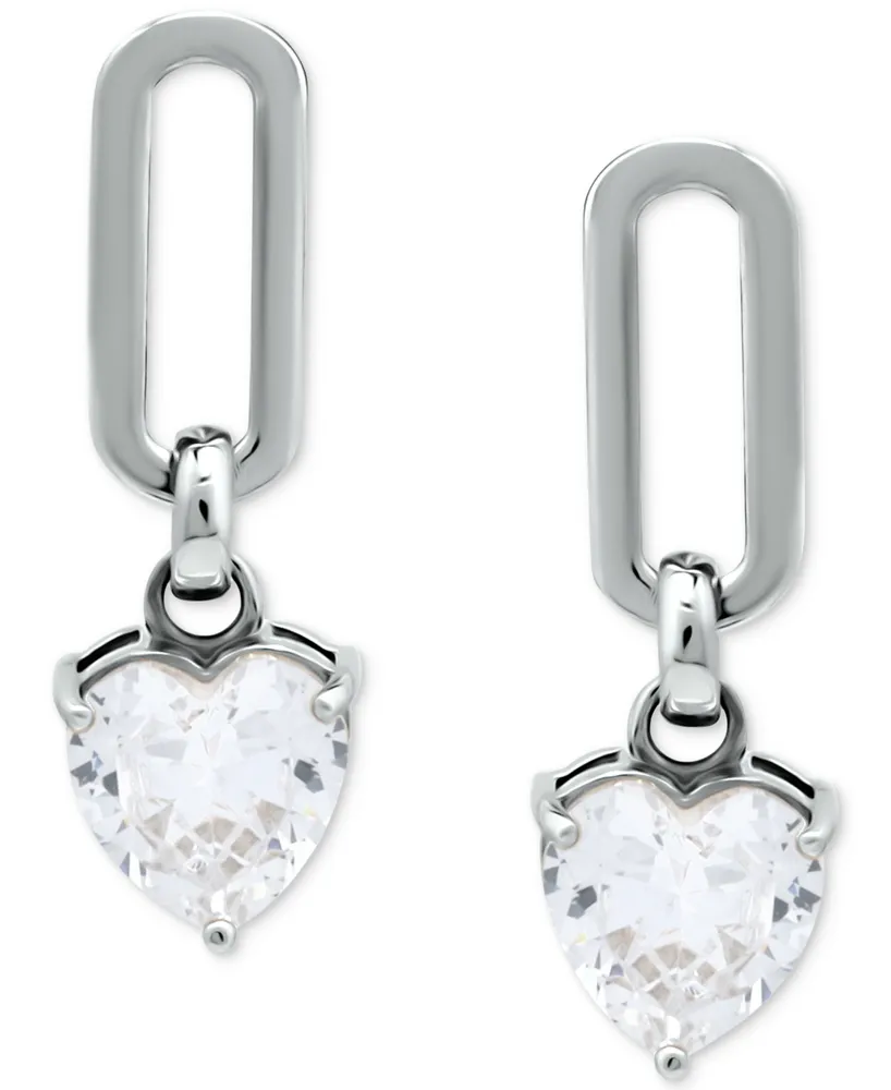 Giani Bernini Cubic Zirconia Heart Drop Earrings, Created for Macy's