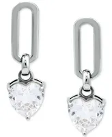 Giani Bernini Cubic Zirconia Heart Drop Earrings, Created for Macy's