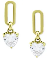 Giani Bernini Cubic Zirconia Heart Drop Earrings, Created for Macy's